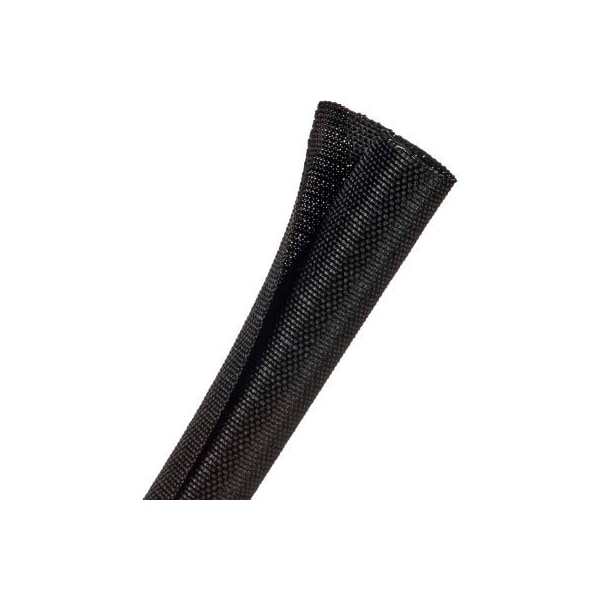 Techflex F6 Woven Split Wrappable Sleeve 3/4in Dia., 150', Black